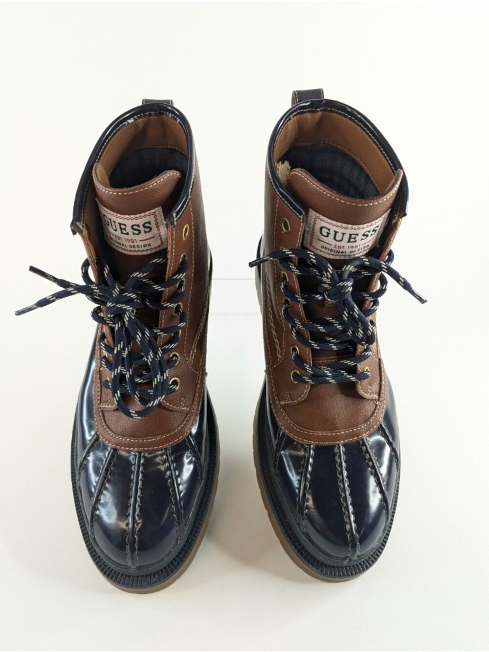 Guess Duck Boots Mens 9 Womens 10 Brown Waterproof Winter Snow Rain Shoes - Picture 6 of 9